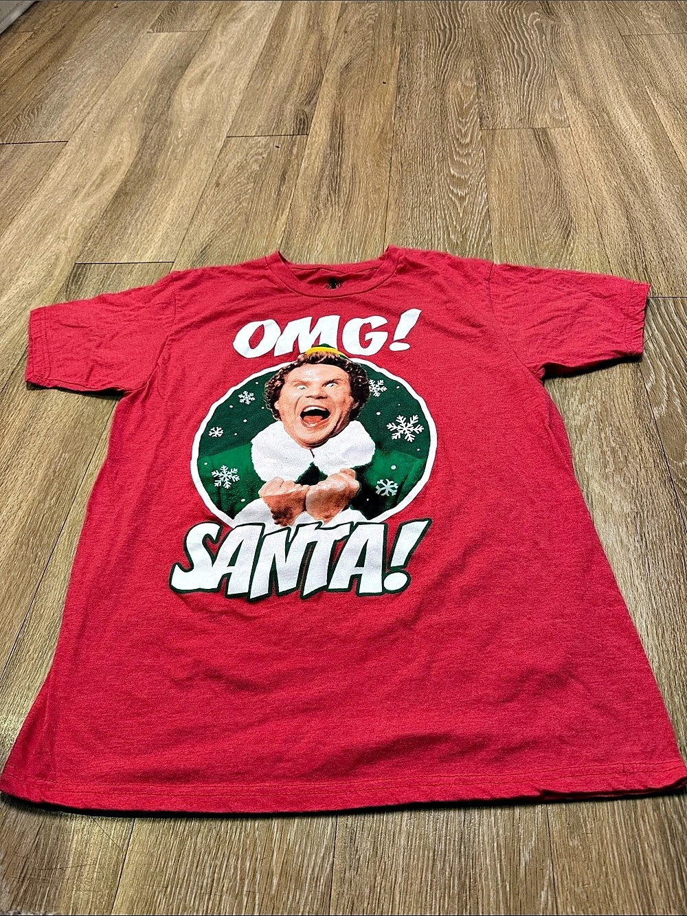 Elf Movie OMG Santa Graphic T-Shirt in Red
